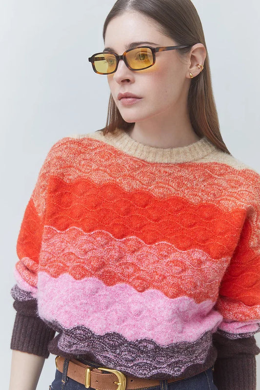 ORANGE PANAYO WAVY SWEATER