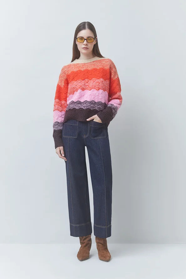 ORANGE PANAYO WAVY SWEATER