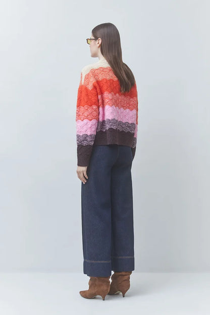 ORANGE PANAYO WAVY SWEATER