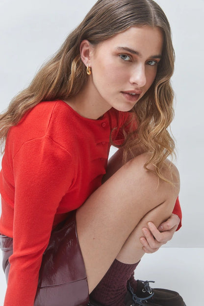 GAMIRA PLEATED DETAIL CARDIGAN