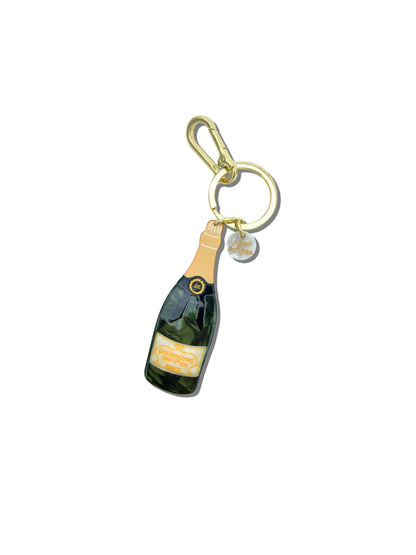 Hand-painted Champagne Bag Charm + Keychain
