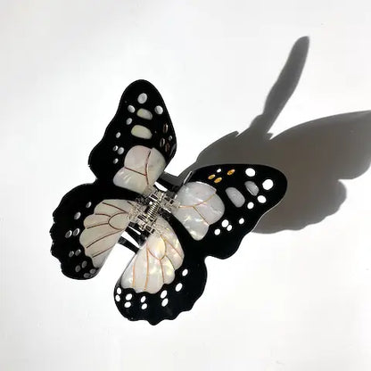 Hand-Painted Monarch Butterfly Claw Hair Clip