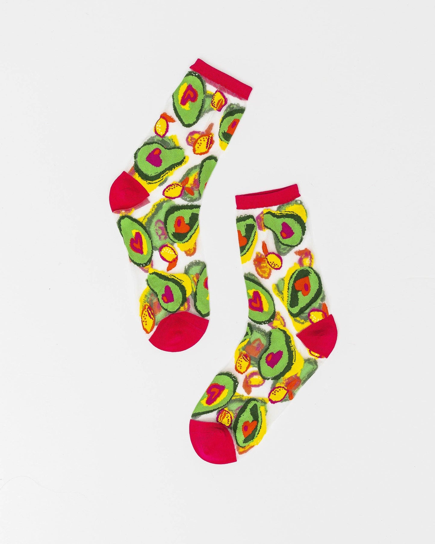 Avocado Lover Sheer Crew Sock