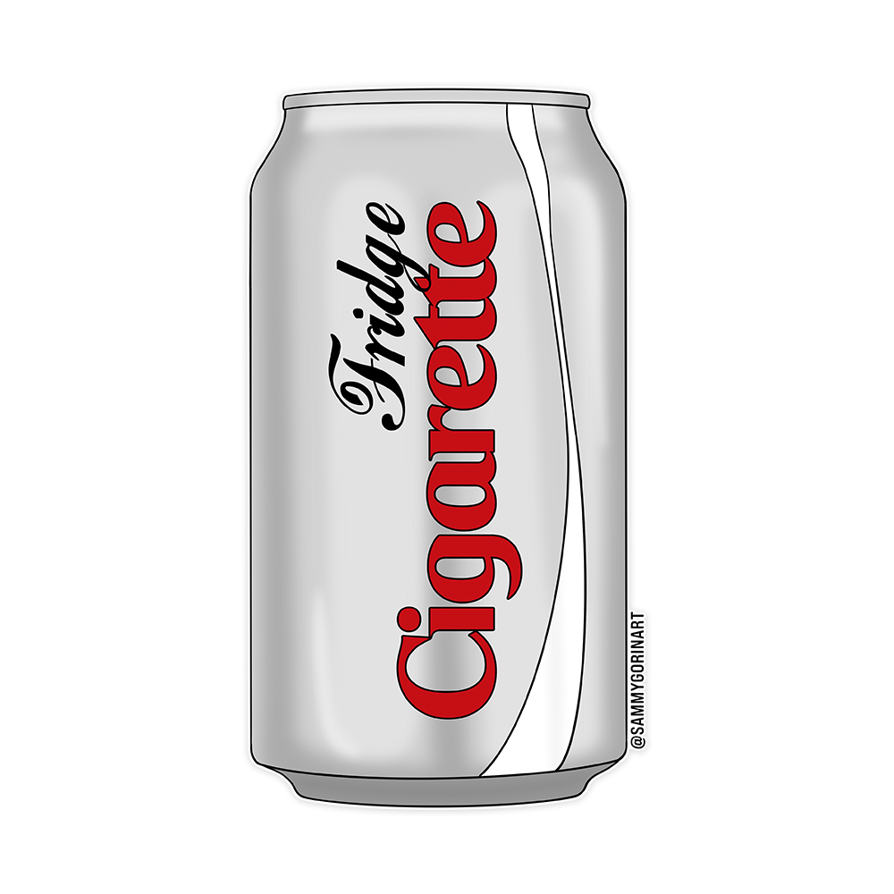Fridge Cigarette Cola Can Sticker