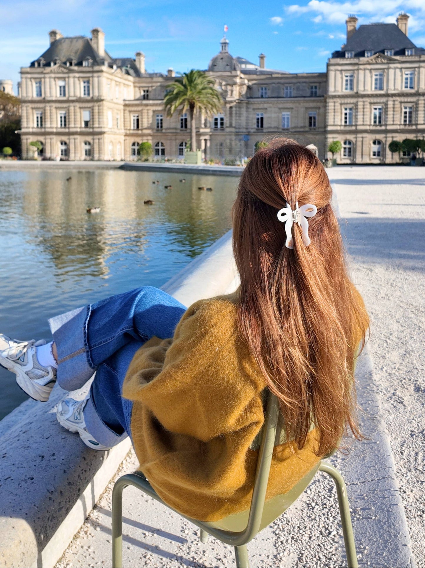 Hand-painted Coquette Bow Claw Hair Clip