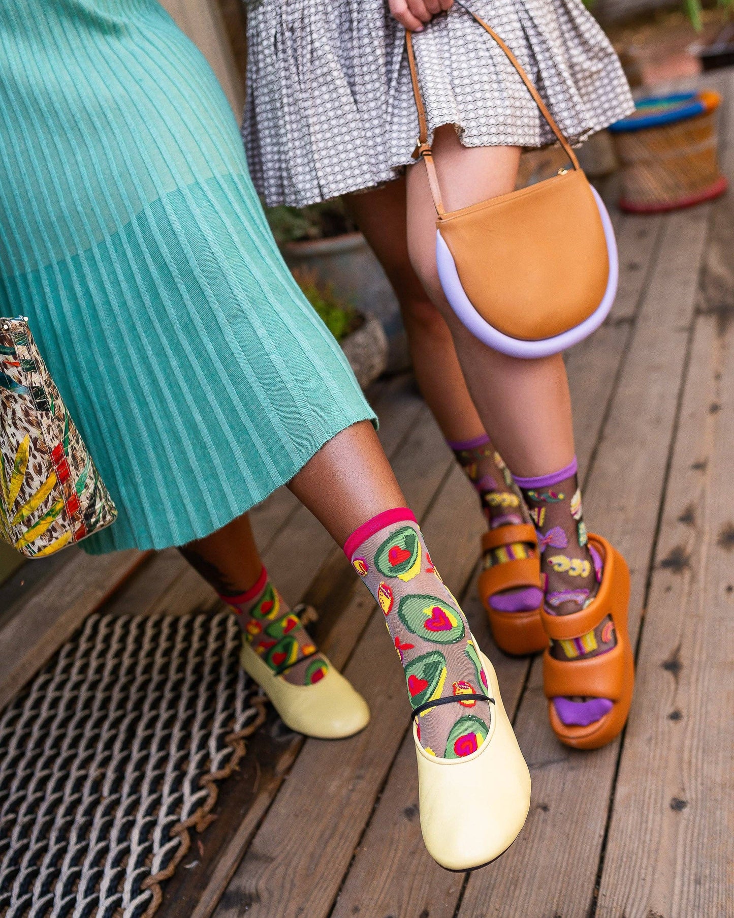 Avocado Lover Sheer Crew Sock