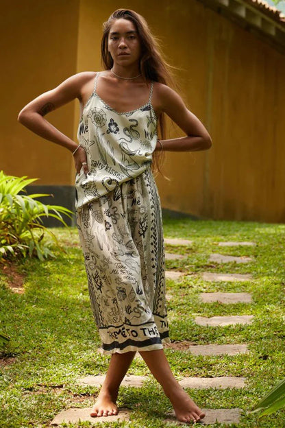 MERMAID ELIZABETH PRINTED MIDI SKIRT