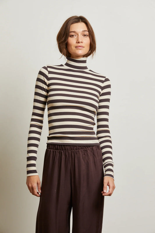 HAYDEN LUXE RIB STRIPE TURTLENECK