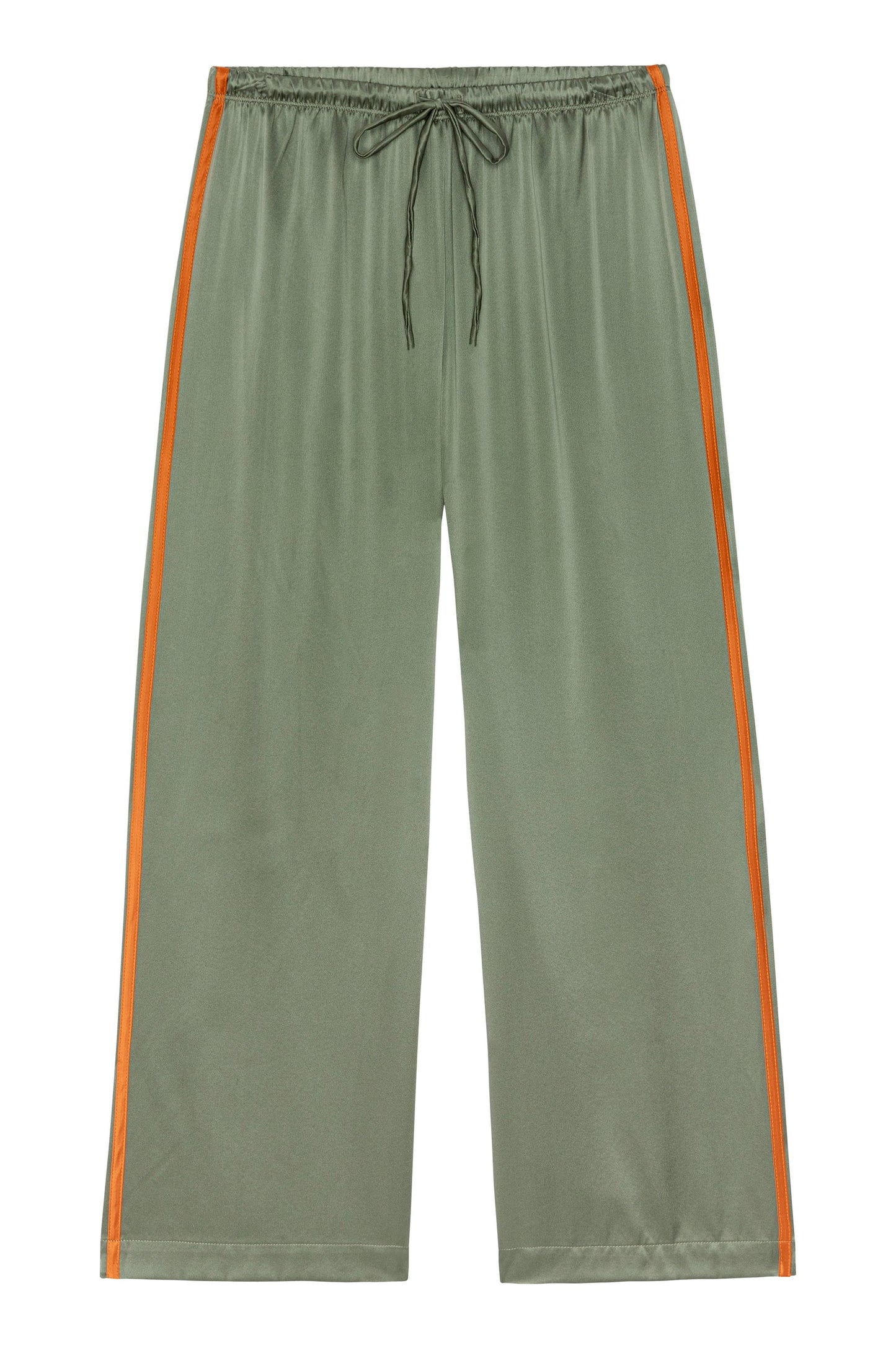 DILL/APRICOT SILK STRIPE CROP PANT