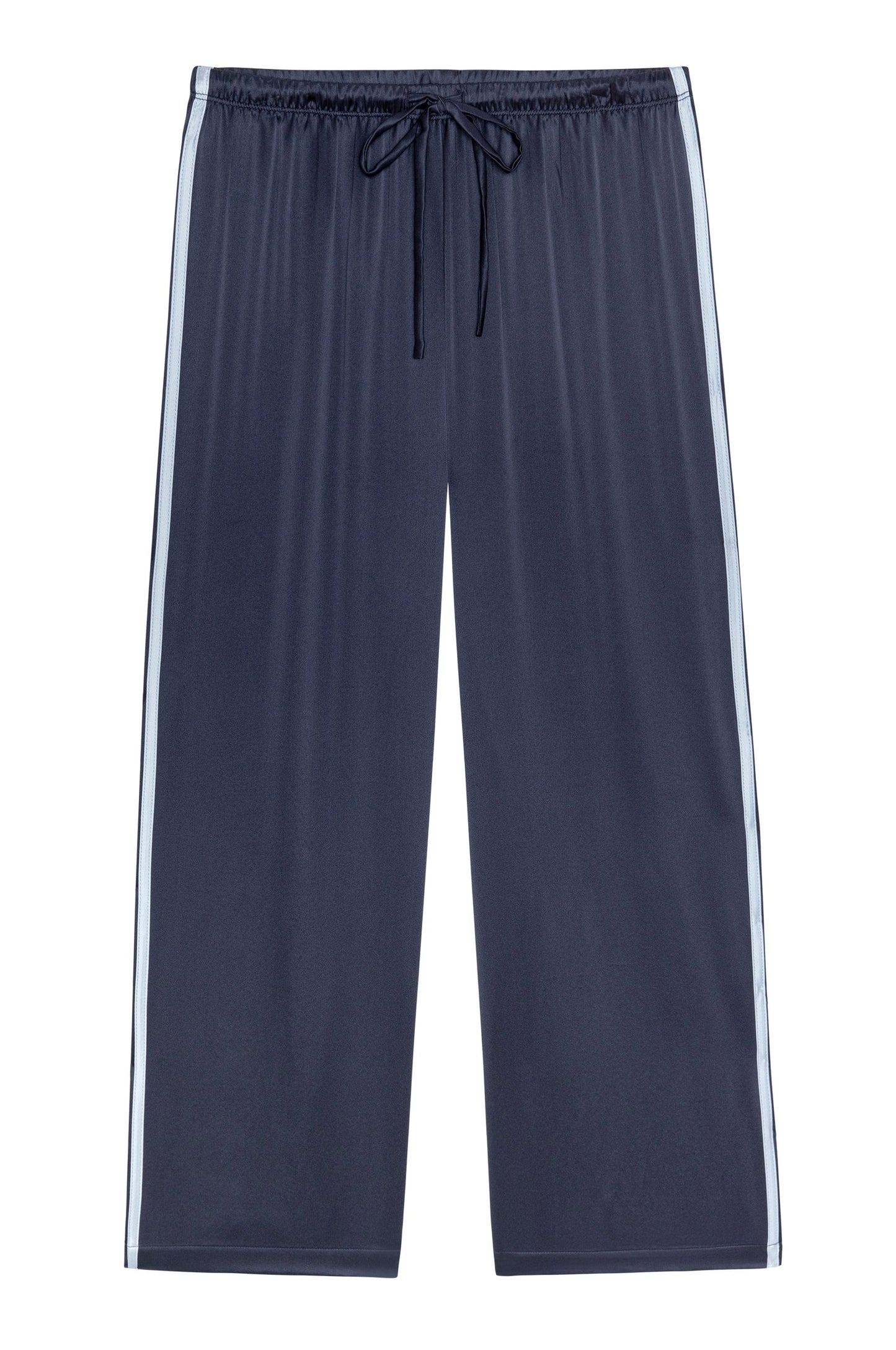 NAVY/CLOUD SILK STRIPE CROP PANT