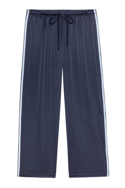 NAVY/CLOUD SILK STRIPE CROP PANT