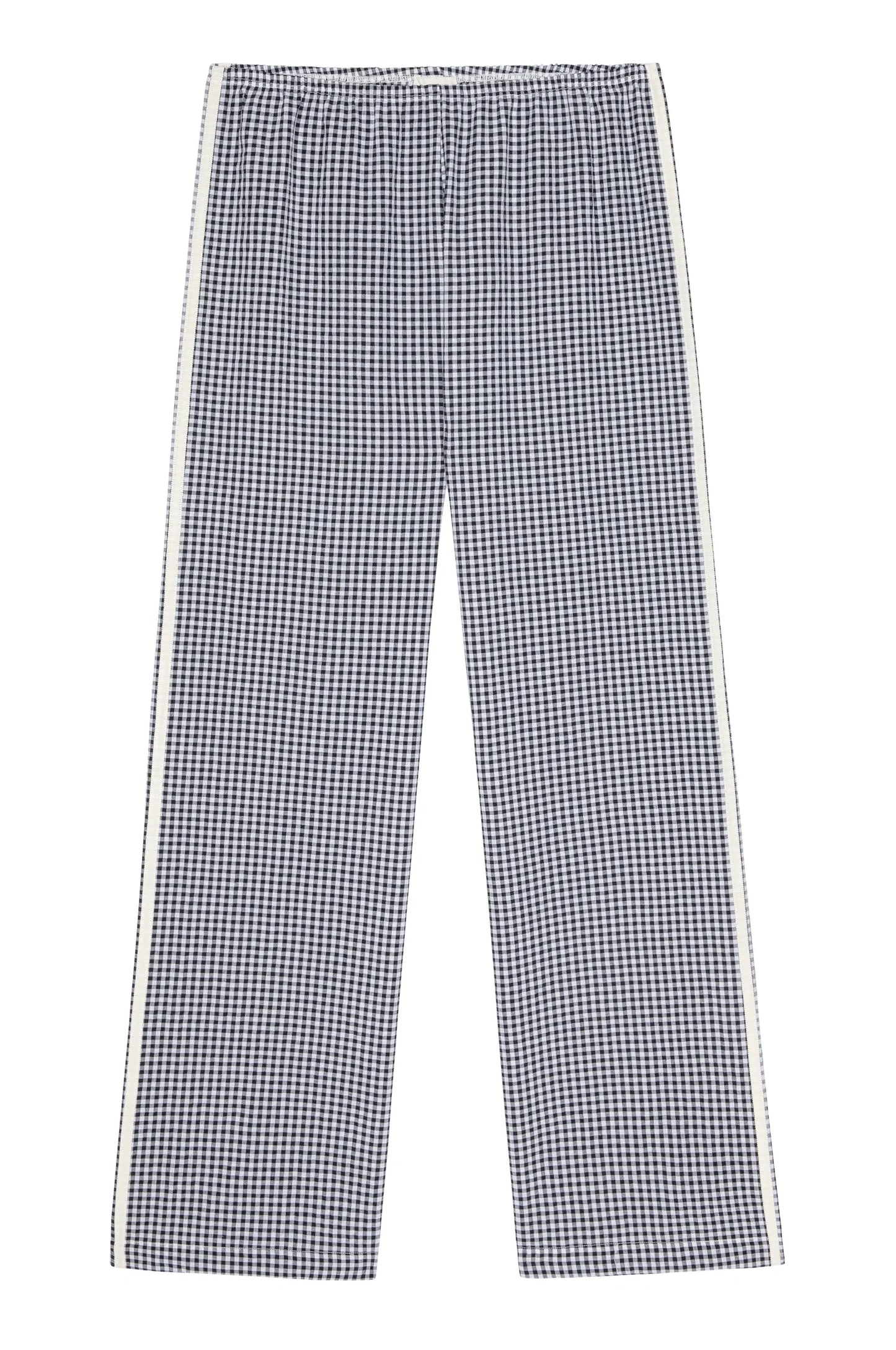 THE COTTON GINGHAM STRIPE CROP PANT