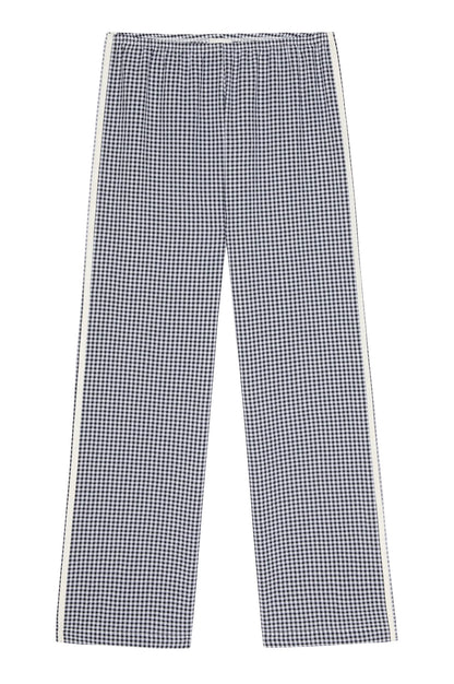 THE COTTON GINGHAM STRIPE CROP PANT