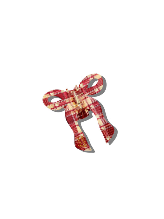 Hand-painted Coquette Bow Claw Hair Clip