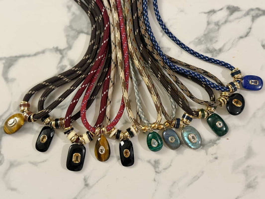 ENAMEL BEAD PARACORD NECKLACE