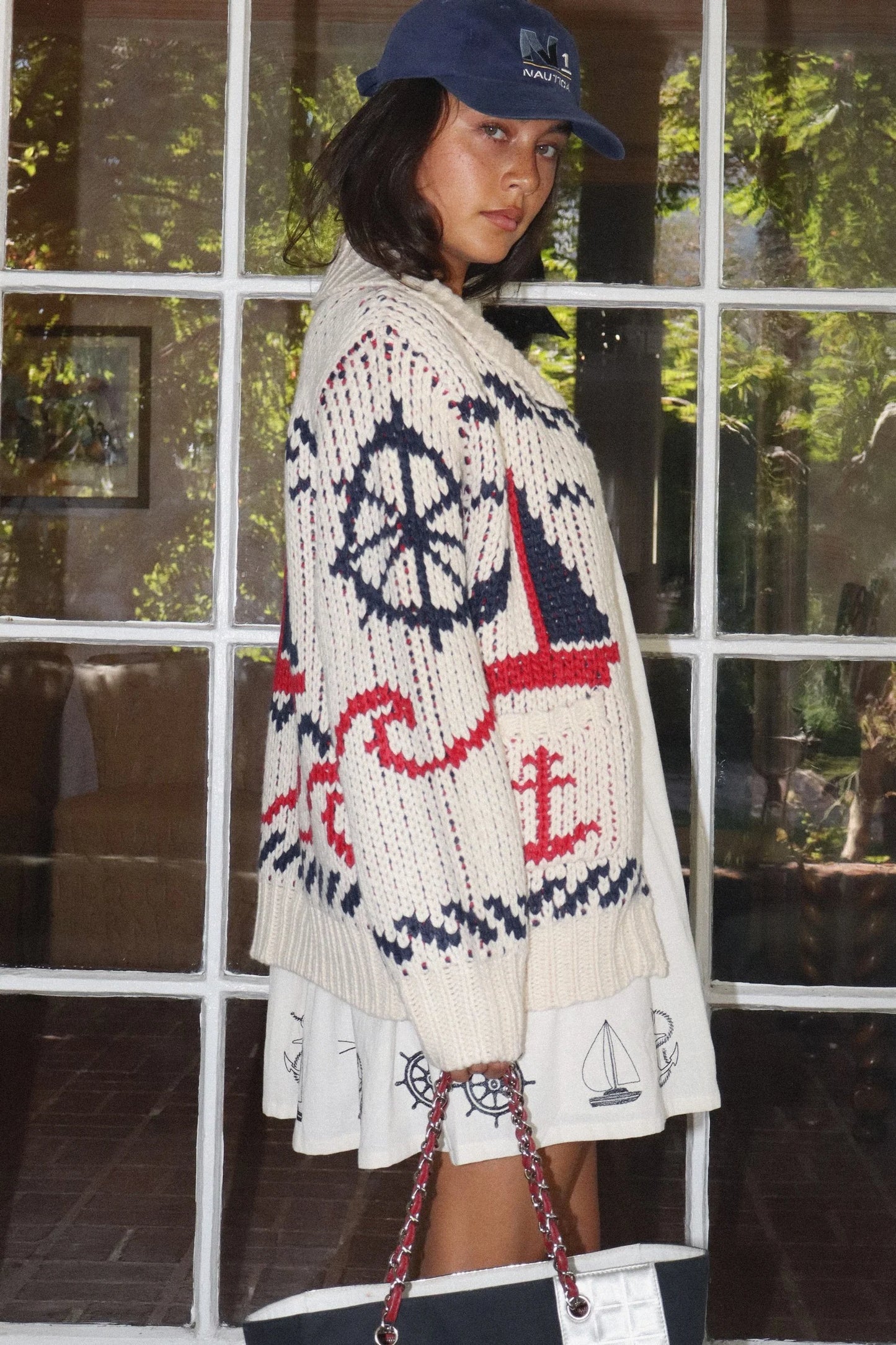 LET'S SAIL AWAY CHUNKY ZIPPER CARDI