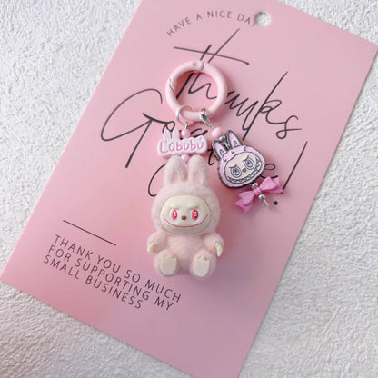 MINI LABUBU KEYCHAIN WITH MINI CHARM