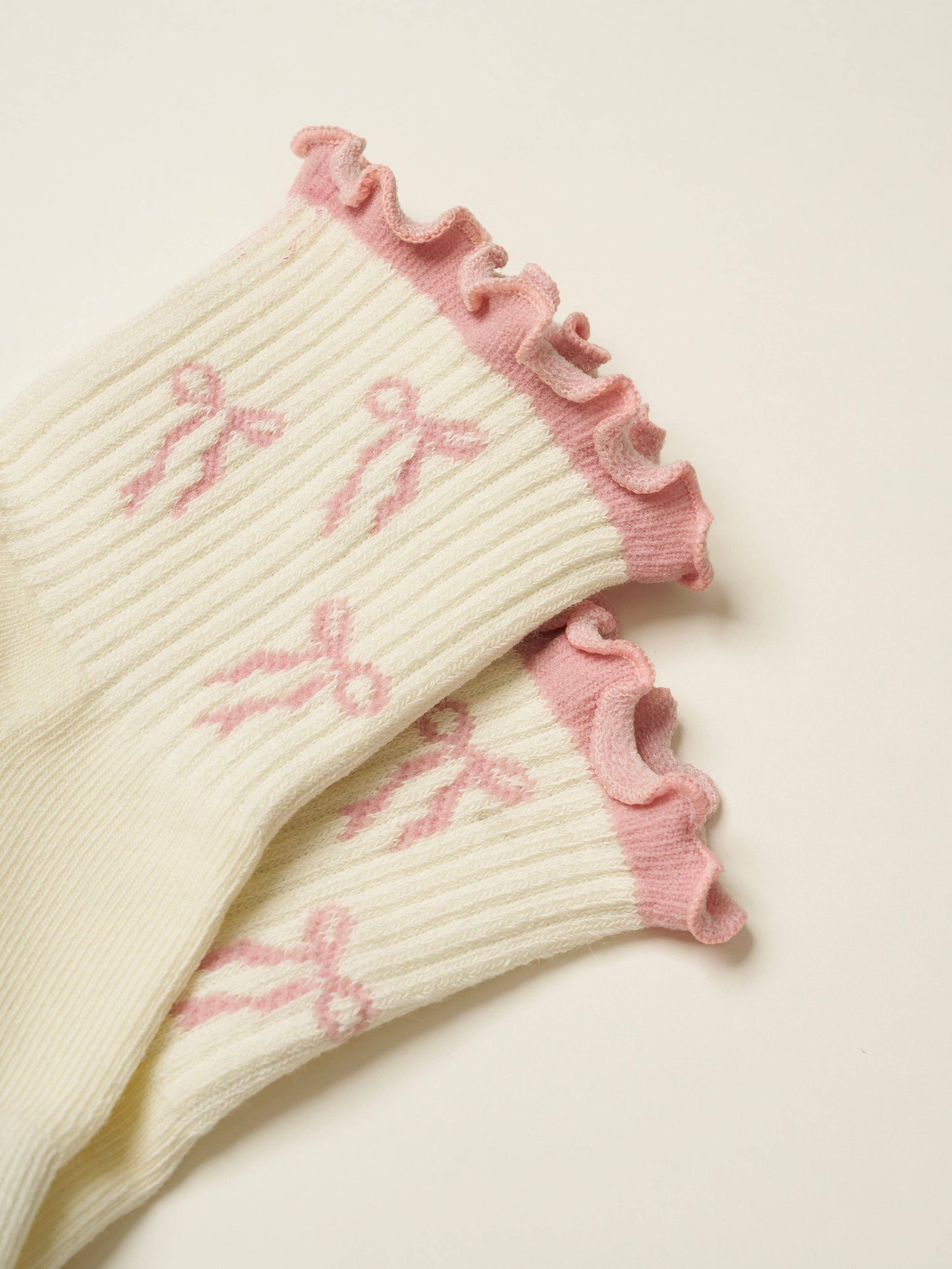 BOW RUFFLE GRIP PILATES SOCKS