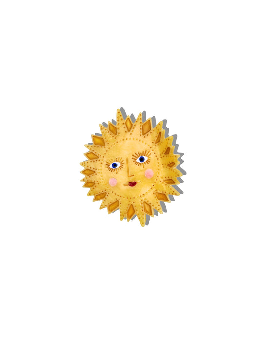 Hand-painted Celestial Sun Claw Hair Clip