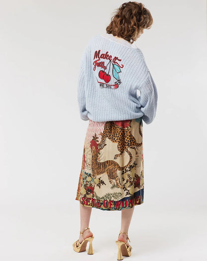 VANESSA ORIENTAL PRINTED MIDI SKIRT