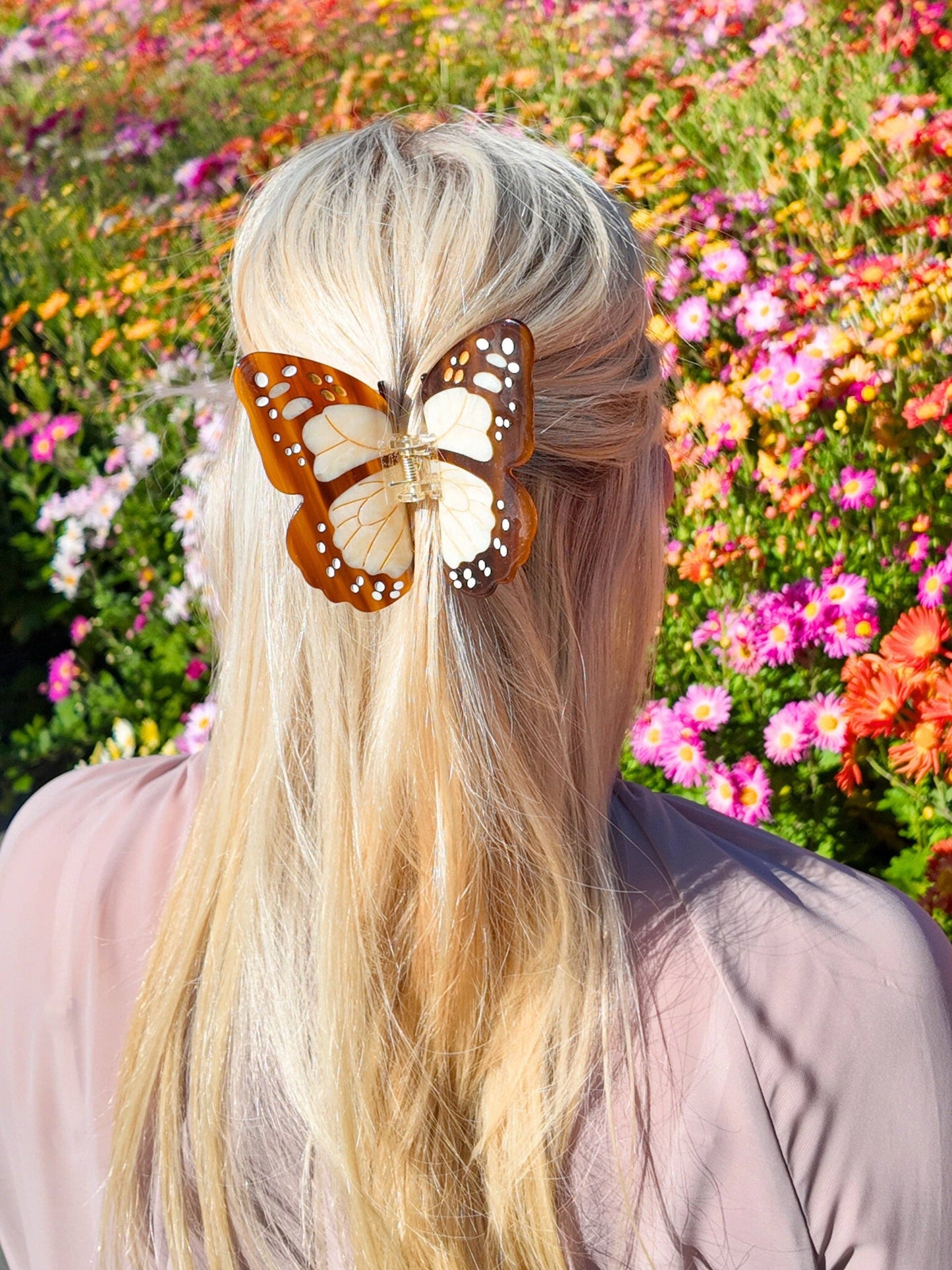 Hand-painted Boho Monarch Claw Hair Clip | Eco-Friendly