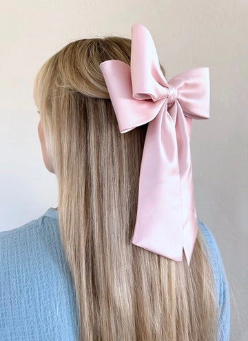 THE PERFECT LONG SATIN HAIR BOW BARRETTE