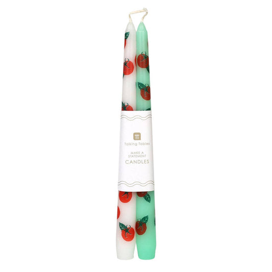 TOMATO TAPER CANDLES 2 PACK