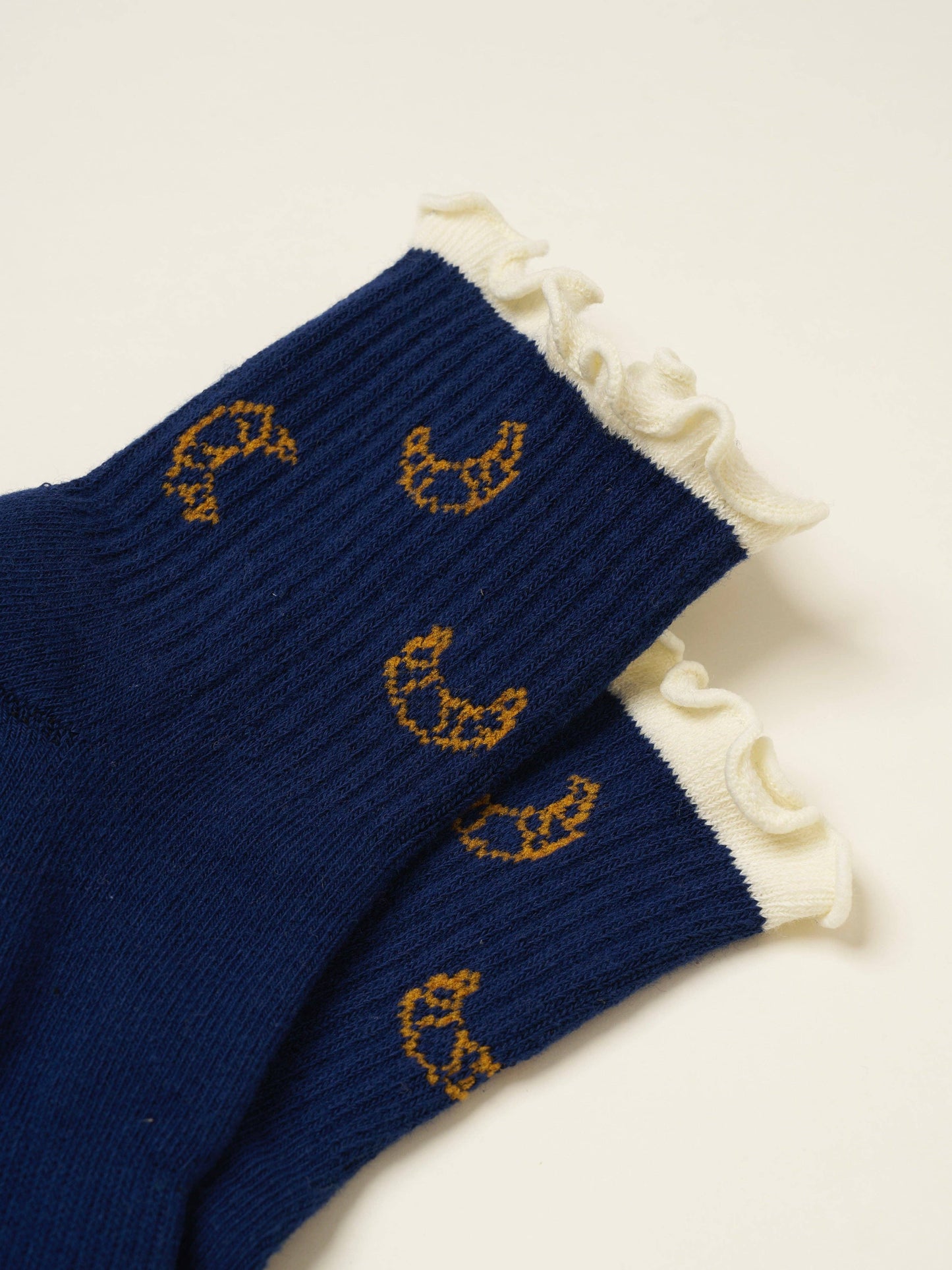 Croissant Ruffle Pilates Grip Socks
