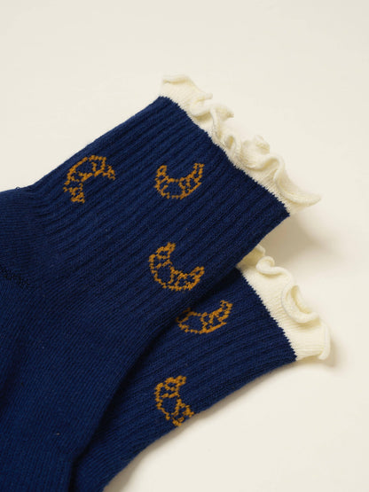 Croissant Ruffle Pilates Grip Socks