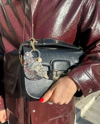 Hand-painted Pigeon Bag Charm + Keychain