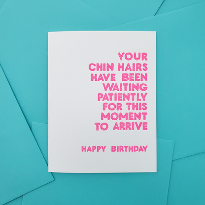 Chin Hairs birthday card