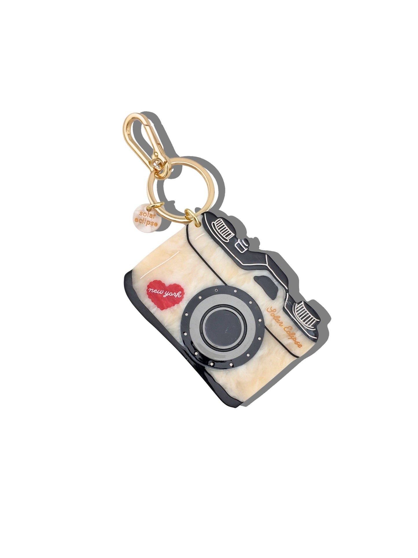 Hand-Painted NY Vintage Camera Bag Charm + Keychain | Eco-Friendly
