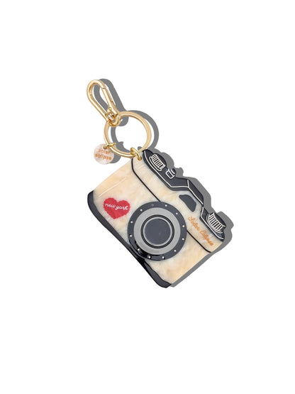 Hand-Painted NY Vintage Camera Bag Charm + Keychain | Eco-Friendly