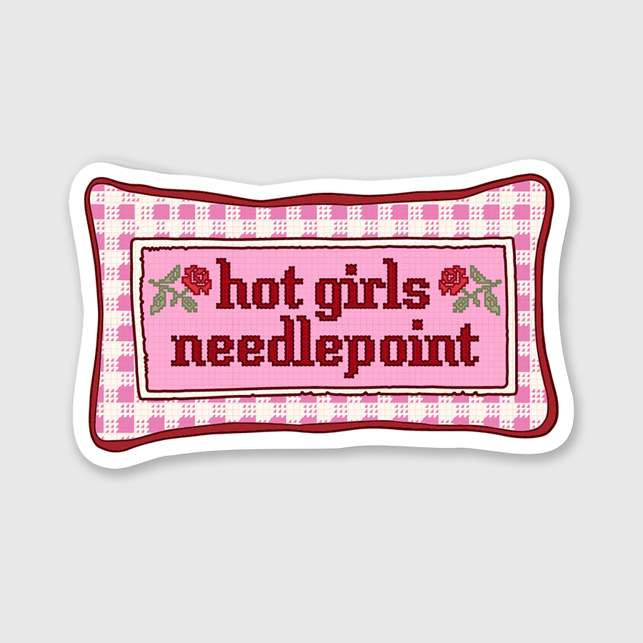 Hot Girls Needlepoint Sticker