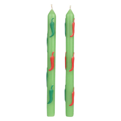 CHILI PEPPER TAPER STATEMENT CANDLE SET OF 2