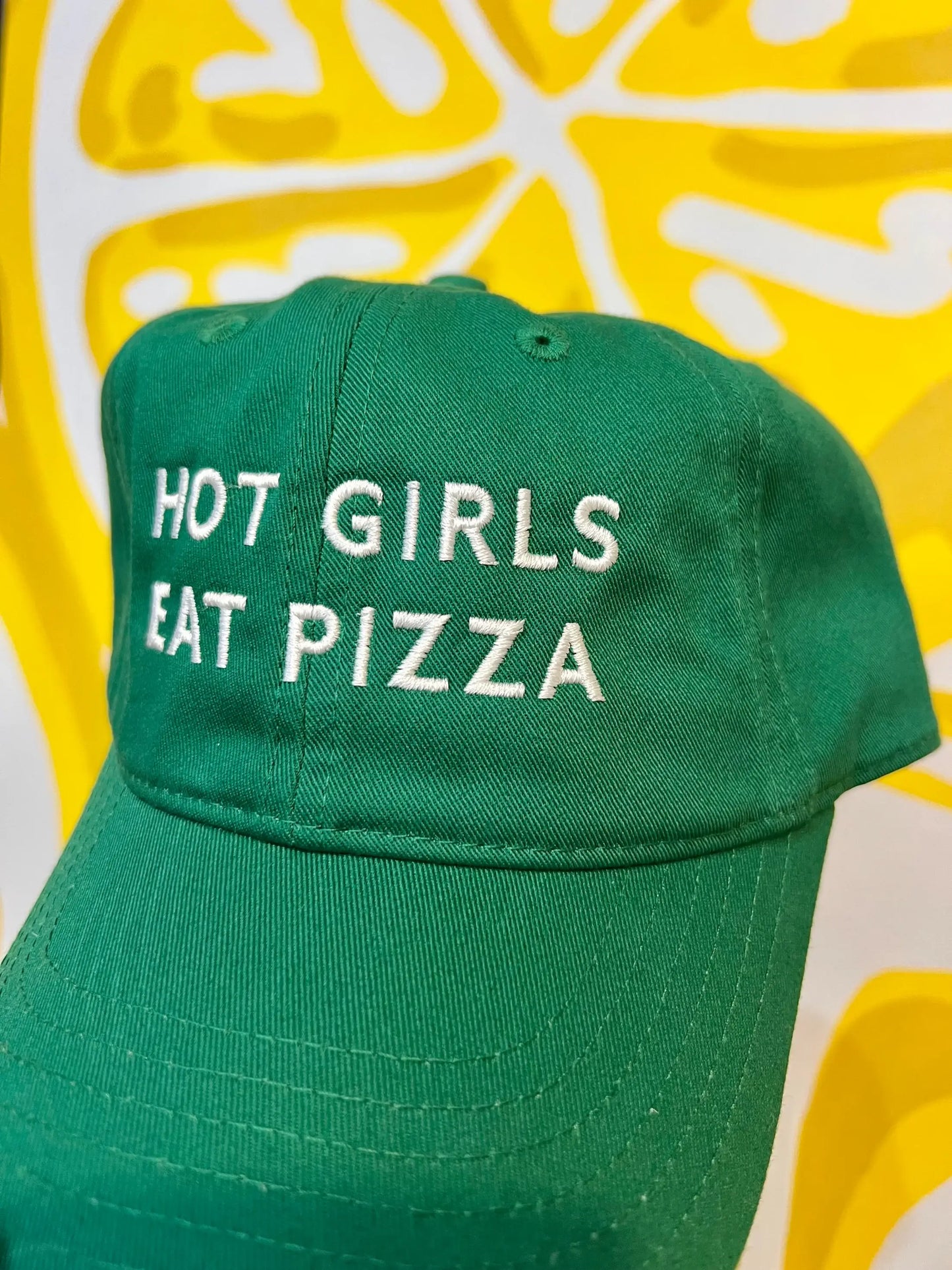 HOT GIRLS EAT PIZZA BASEBALL HAT