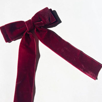 CLASSIC VELVET HAIR BOW BARRETTE