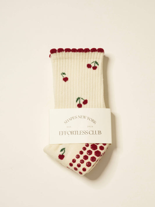 LITTLE CHERRY PILATES GRIP SOCKS