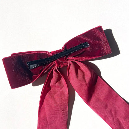 CLASSIC VELVET HAIR BOW BARRETTE