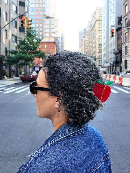 Hand-painted Big Apple Claw Hair Clip