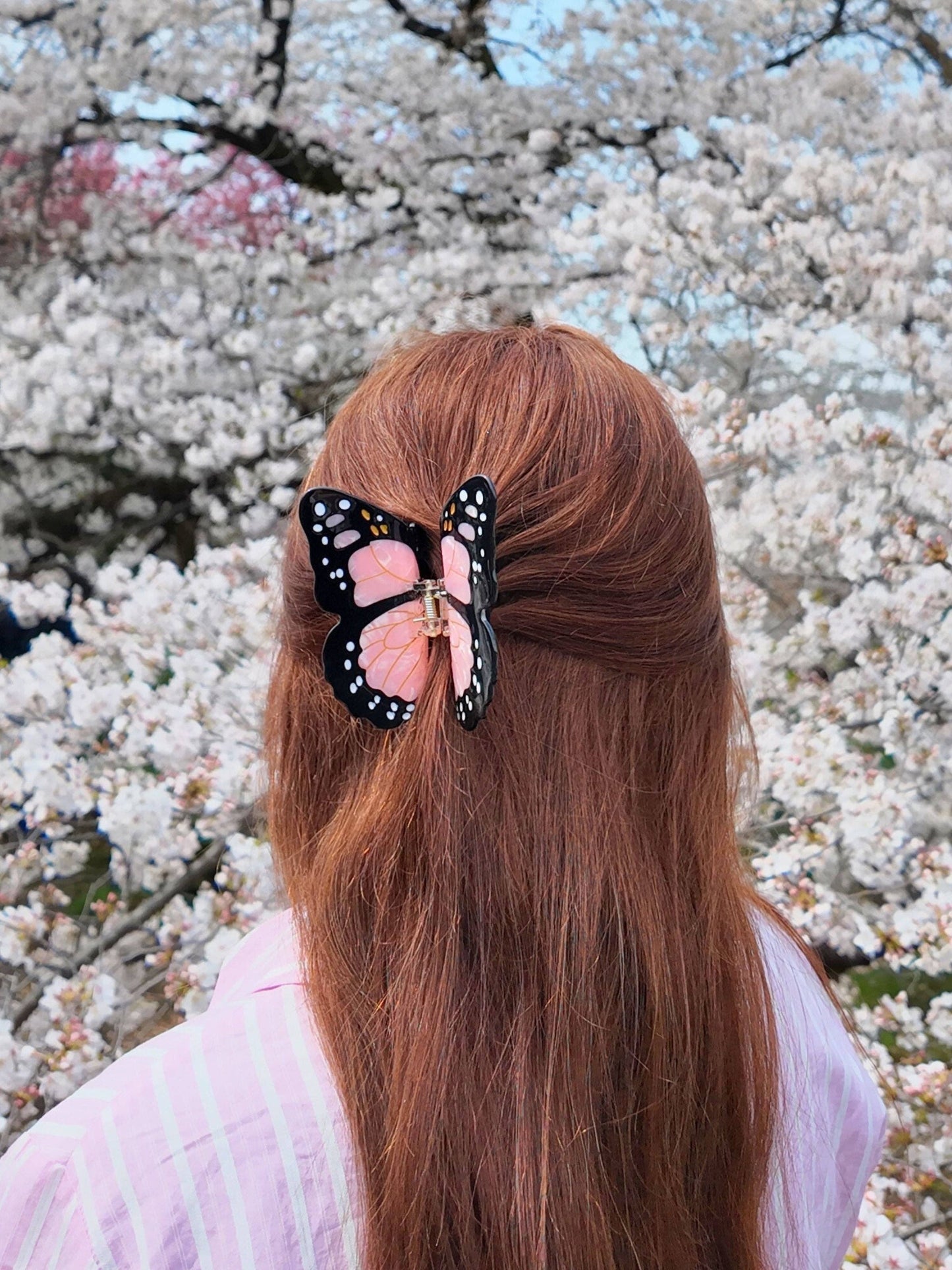 Hand-painted Monarch Butterfly Claw Hair Clip | Eco-Friendly
