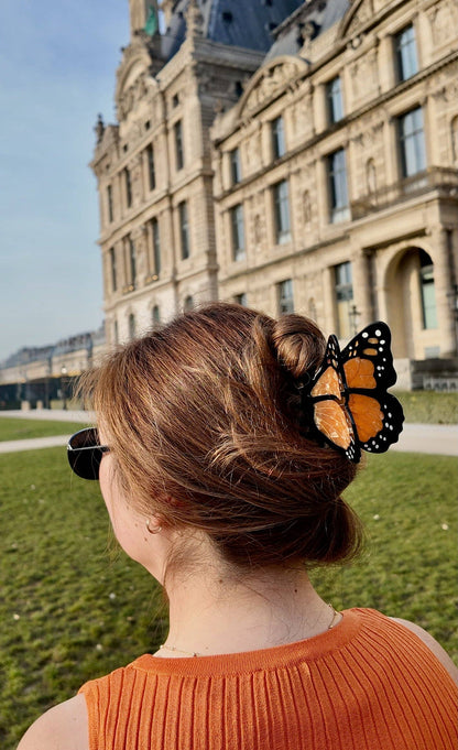 Hand-painted Monarch Butterfly Claw Hair Clip | Eco-Friendly
