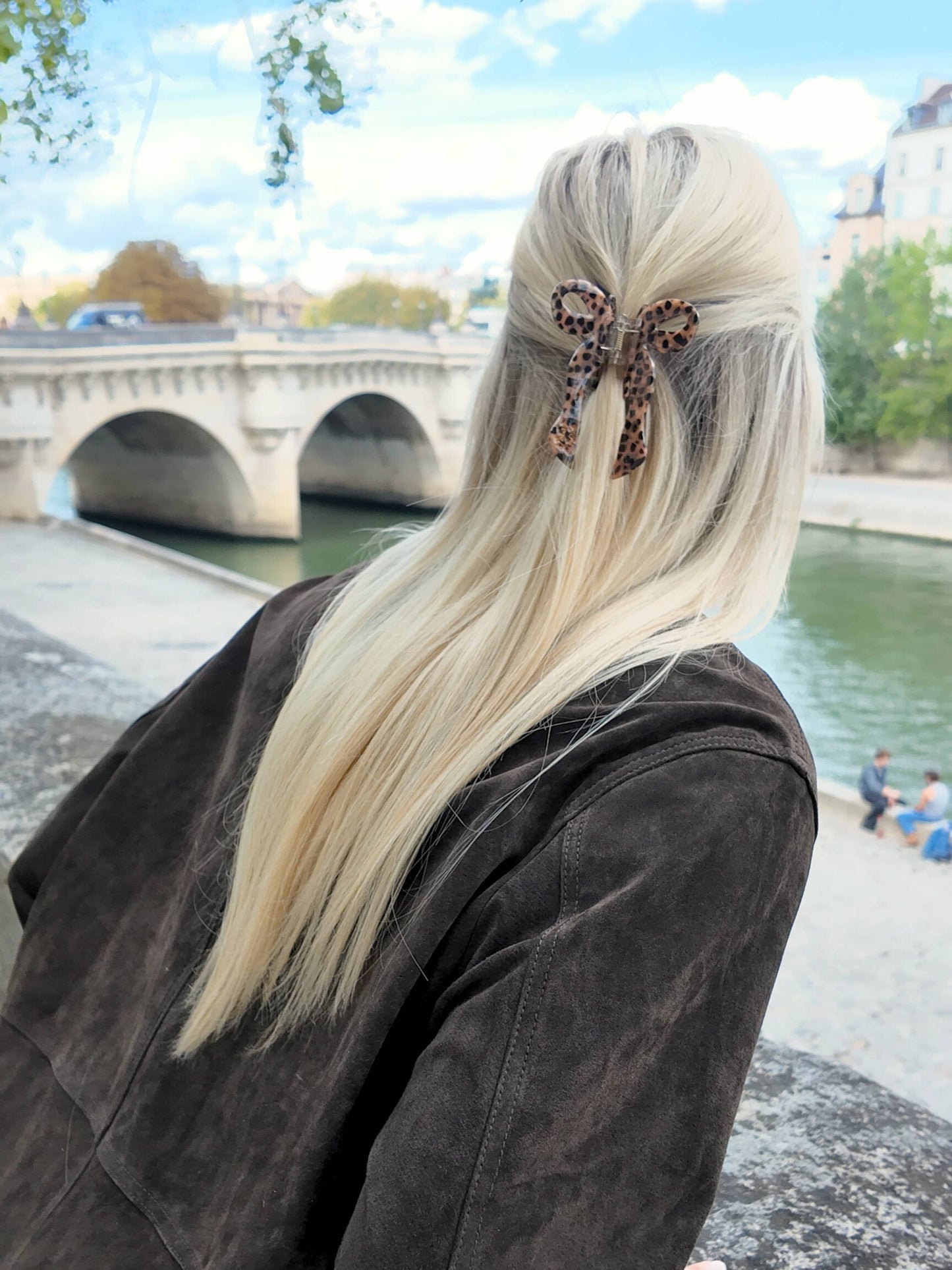 Hand-painted Coquette Bow Claw Hair Clip