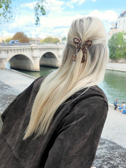 Hand-painted Coquette Bow Claw Hair Clip