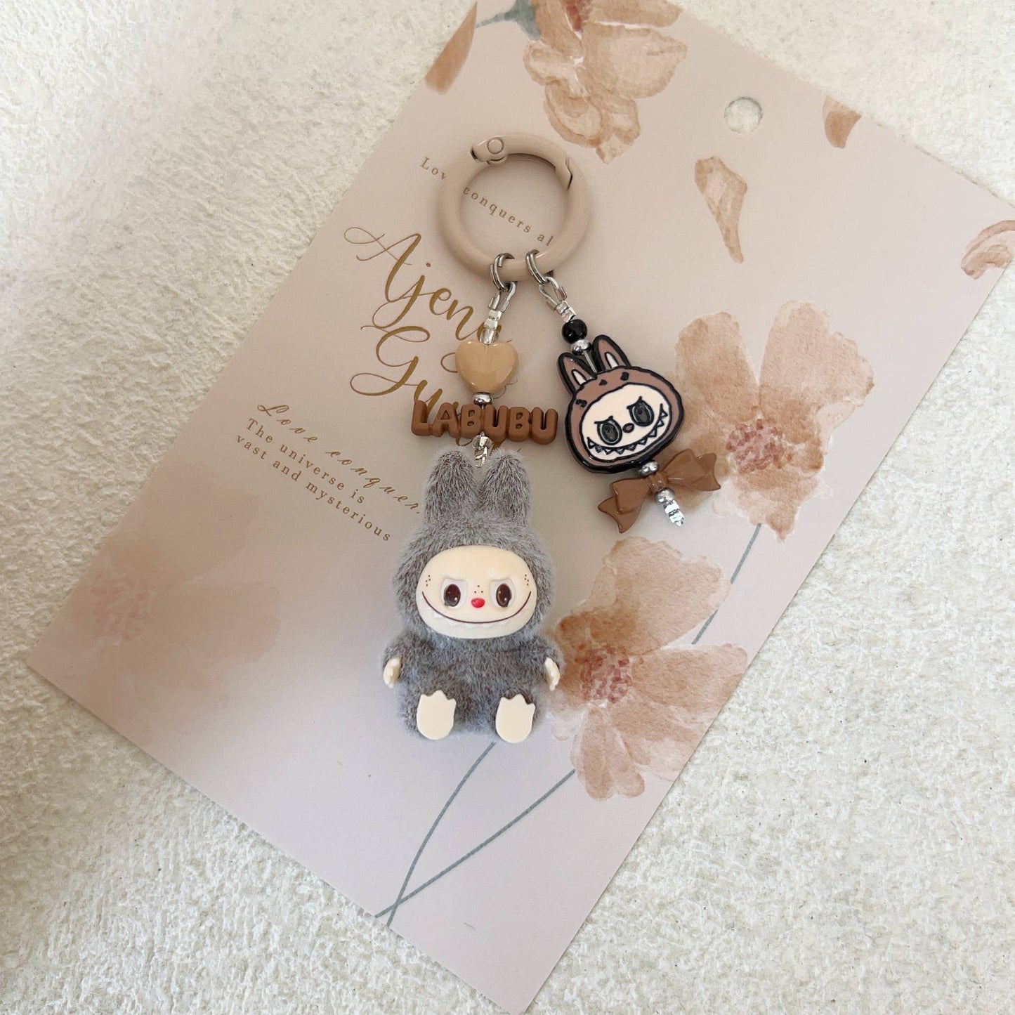 MINI LABUBU KEYCHAIN WITH MINI CHARM