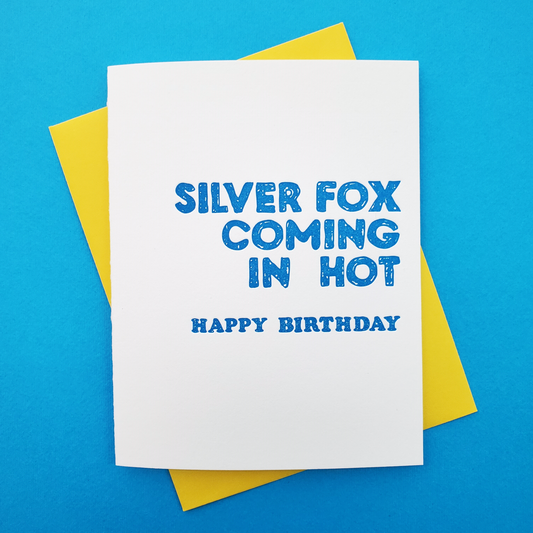 SILVER FOX BIRTHDAY CARD