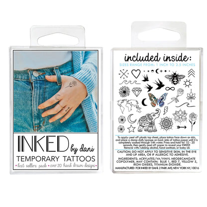 BEST SELLERS TEMPORARY TATTOO PACK