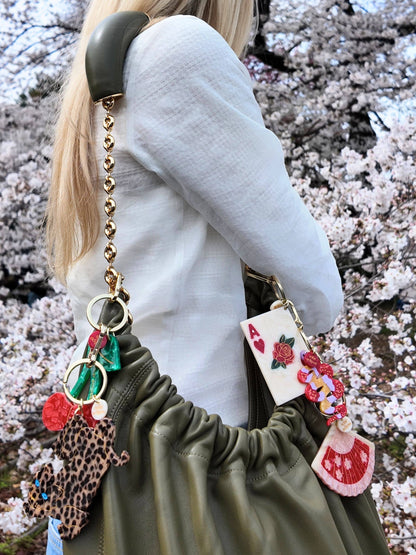 Hand-painted Leopard Bag Charm + Keychain