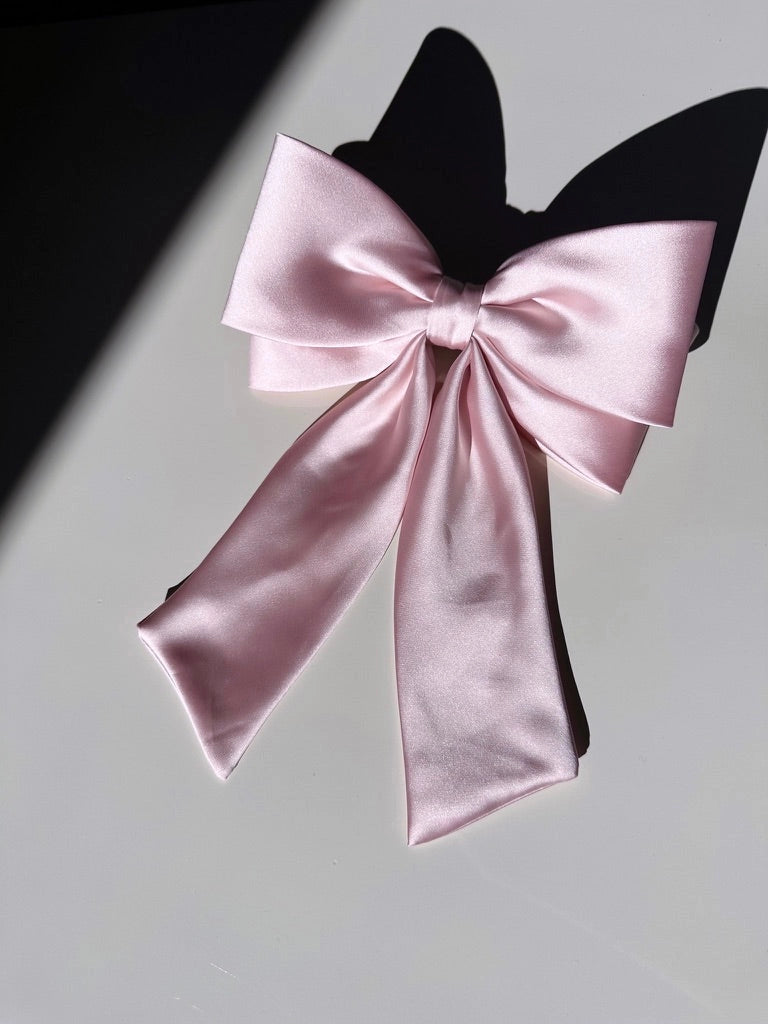 THE PERFECT LONG SATIN HAIR BOW BARRETTE
