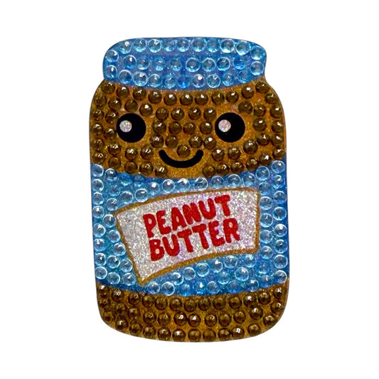 Peanut Butter Jar Rhinestone Sticker 2" Cut to Shape